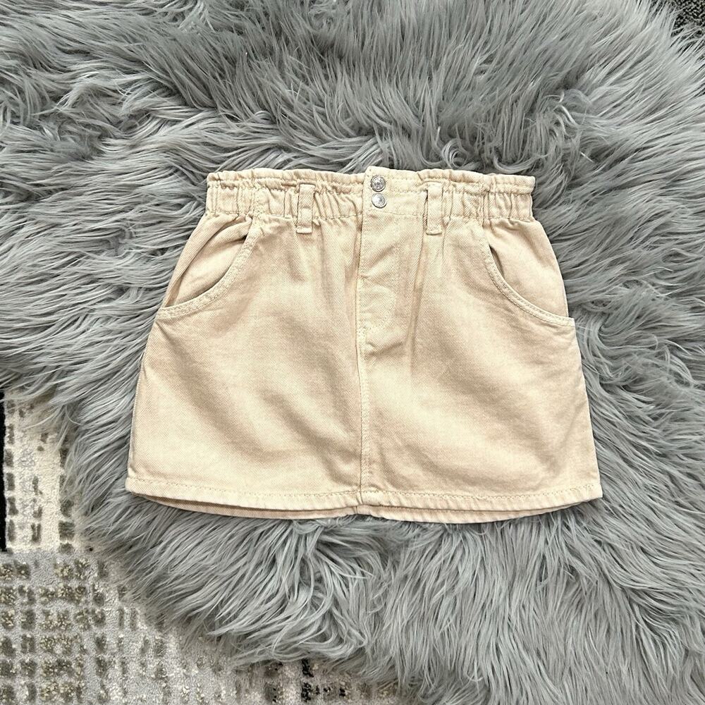 Zara‎ Denim Collection Tan Elastic Waist Skirt Size 4/5Y (110)